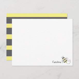 Carte De Correspondance Bumblebee Bee Black Yellow Stripes Papier