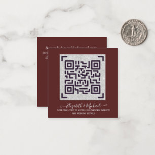 Carte De Correspondance BURGUNDY QR SCANNING CODE Mariage Détails du site 