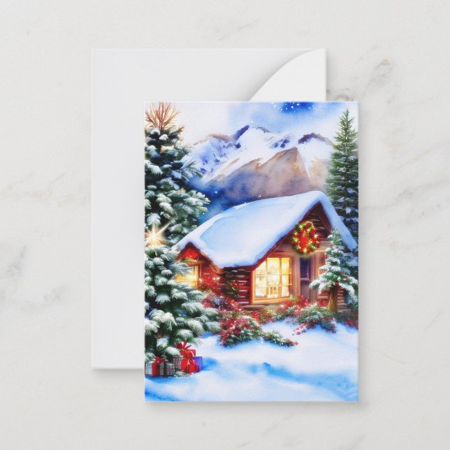 Carte De Correspondance Cabine de Noël mini budget (Devant)