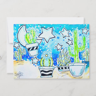 Carte De Correspondance Cactus "Blue Desert"