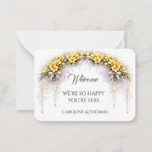 Carte De Correspondance Cadeau de bienvenue de mariage Jaune Canari Freesi