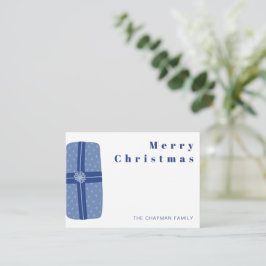 Carte De Correspondance Cadeau de Noël personnalisé bleu