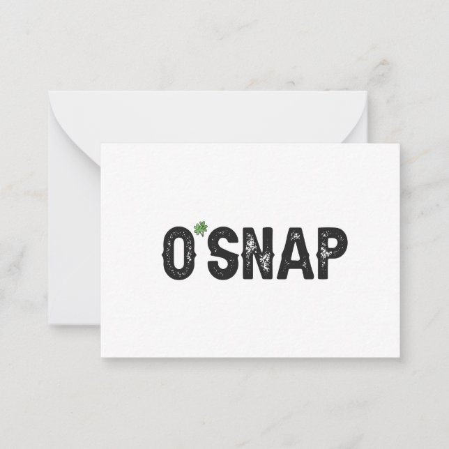 Carte De Correspondance Cadeau drôle de la Saint-Patrick irlandais O'Snap  (Devant)