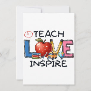 Carte De Correspondance Cadeau pour Enseignant   Enseigner Amour Inspirer