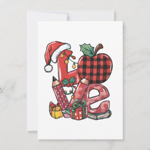 Carte De Correspondance Cadeau pour Enseignant   Joyeux Noël Amour