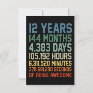 Carte De Correspondance Cadeau vintage 12e anniversaire 12 ans