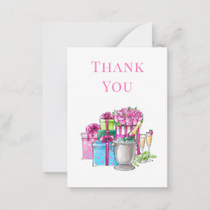 Carte De Correspondance Cadeaux de Champagne Rose Vert