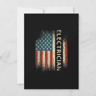 Carte De Correspondance Cadeaux d'électricien patriotique pour hommes Drap