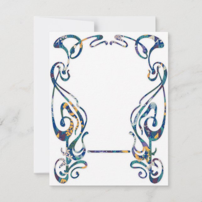 Carte De Correspondance Cadre Art nouveau floral (Devant)