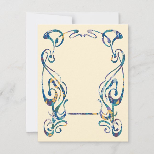Carte De Correspondance Cadre Art nouveau floral (Devant)