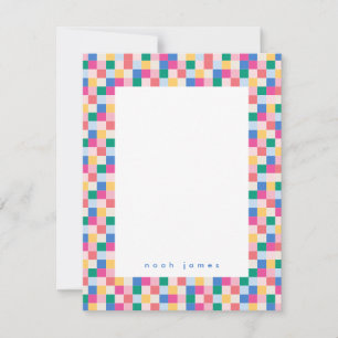 Carte De Correspondance Cadre de blocs multicolores jouables