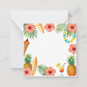 Carte De Correspondance Cadre d'Hibiscus Tropical pour une ambiance Aloha