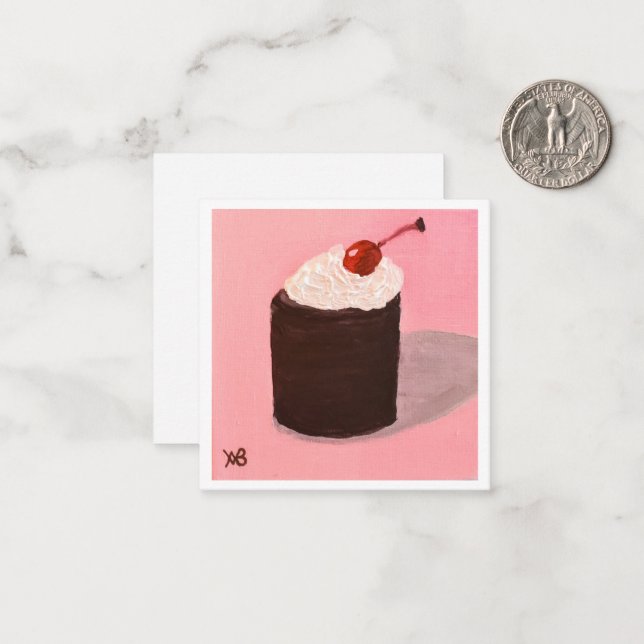 Carte De Correspondance  Cake with Cherry on Top (Devant/Arrière en situation)