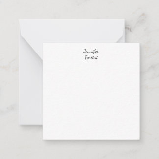 Carte De Correspondance Calligraphie Élégante Noir & Blanc Simple