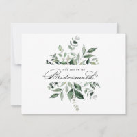 Calligraphie Green Bridesmaid Fiche de proposition