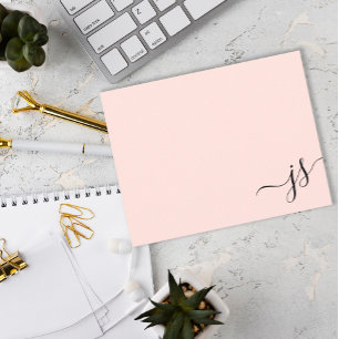 Carte De Correspondance Calligraphie Monogramme Fille Rose