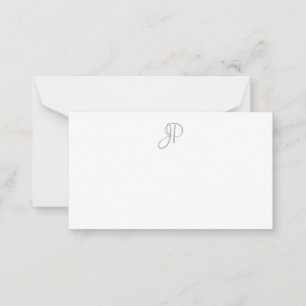 Carte De Correspondance Calligraphie personnalisée Monogramme minimaliste 