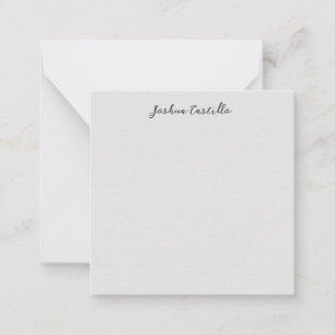 Carte De Correspondance Calligraphie Simple Gris Nom Professionnel