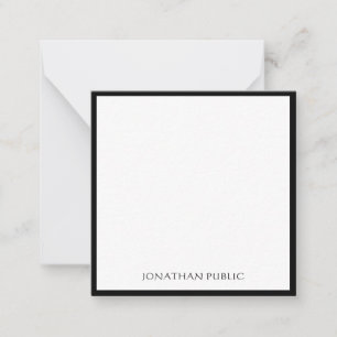 Carte De Correspondance Calligraphique typé Elégant Bordure Noire Classiqu