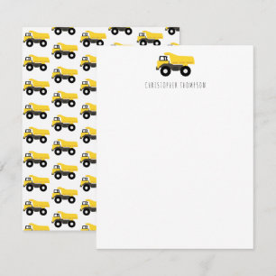 Carte De Correspondance Camion de construction Camions Enfants