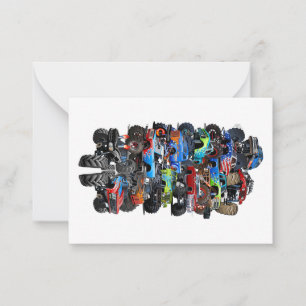 Carte De Correspondance Camion monstre de dessin animé