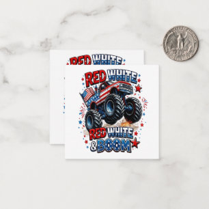 Carte De Correspondance Camion monstre Red White Boom