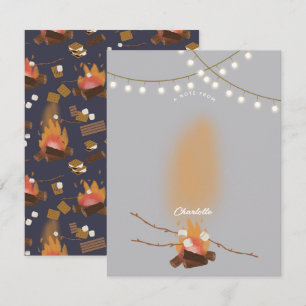Carte De Correspondance Camping Fire Outdoor Adventure & Marshmallows