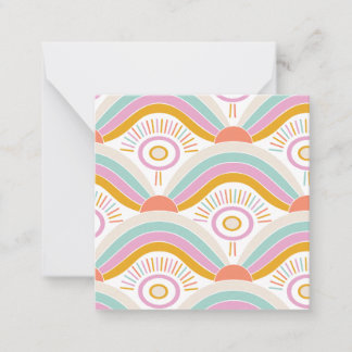 Carte De Correspondance Candy Color Sunburst and Rainbows
