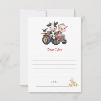 Carte De Correspondance Capsule Temporelle Anniversaire Animaux de Ferme M