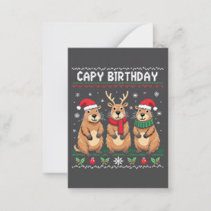 Carte De Correspondance Capy Anniversaire Sweat de Noël dégueulasse Capyba