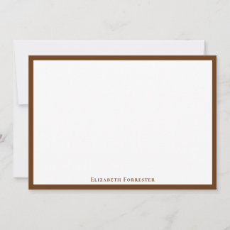 Carte De Correspondance Caramel Brown Simple Minimaliste Bordure Note