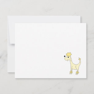 Carte De Correspondance Caricature jaune caniche Posh Paws blanc