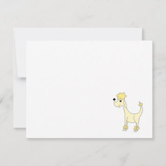 Carte De Correspondance Caricature jaune caniche Posh Paws blanc
