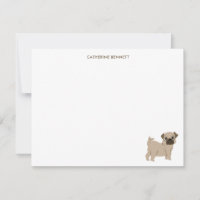 Carlin mignon Chiot Merci personnalisé
