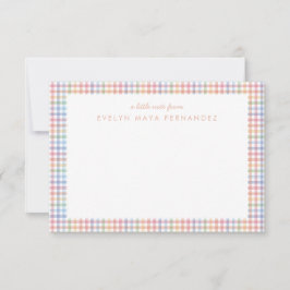 Carte De Correspondance Carreaux arc-en-ciel pastel personnalisés pour enf
