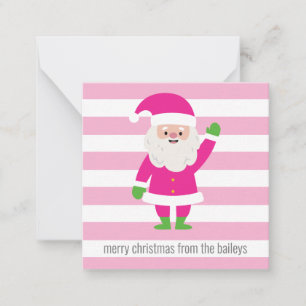 Carte De Correspondance Cartes-Cadeaux Pink & Green Père Noël