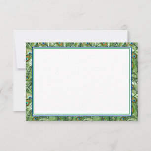 Carte De Correspondance Cartes-Plumes Peacock à note plate