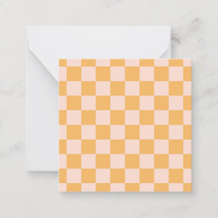 Carte De Correspondance Carton de contrôle en soie orange et écru