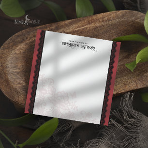 Carte De Correspondance Carton de papeterie élégant en dentelle noire avec
