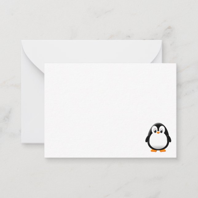 Carte De Correspondance Carton en pingouin mignon personnalisé (Devant)