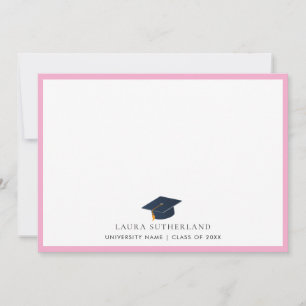 Carte De Correspondance Casquette de remise des diplômes minimaliste & nom