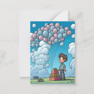 Carte De Correspondance Célébration, ballon, thème d'anniversaire