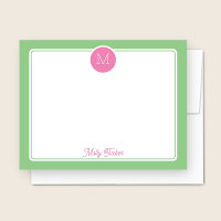Cercle Monogramme Preppy rose et vert