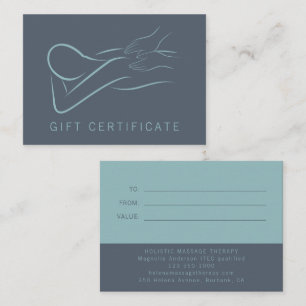 Carte De Correspondance Certificat cadeau de massothérapeute avec envelopp
