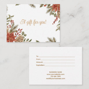 Carte De Correspondance Certificat cadeau de Noël d'affaires