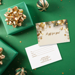 Carte De Correspondance Certificat cadeau de Noël d'affaires