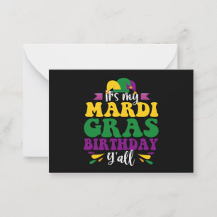 Carte De Correspondance C'est mon Mardi Gras Anniversaire Y'all Funny Carn