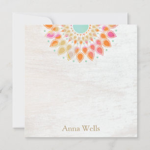 Carte De Correspondance Chakra Lotus Fleur Floral Mandala