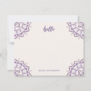 Carte De Correspondance Chantilly Boho Mandala Papeterie - Raisin