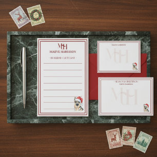 Carte De Correspondance Chapeau de Père Noël personnalisé avec nom pour Be